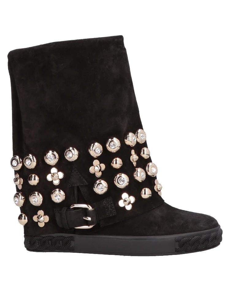 Модные ботинки женские ботильоны из натуральной кожи с заклепками увеличивающие