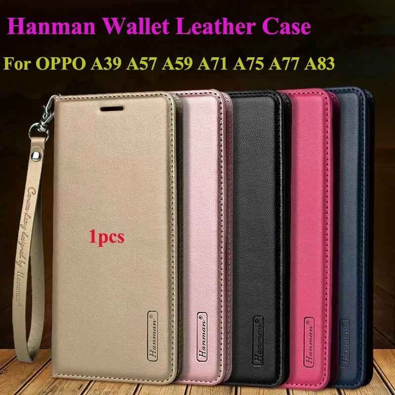 Кожаный чехол с откидной крышкой Hanman для OPPO A1 A3 A39 A57 A59 A71 A75 A77 A83 серия из