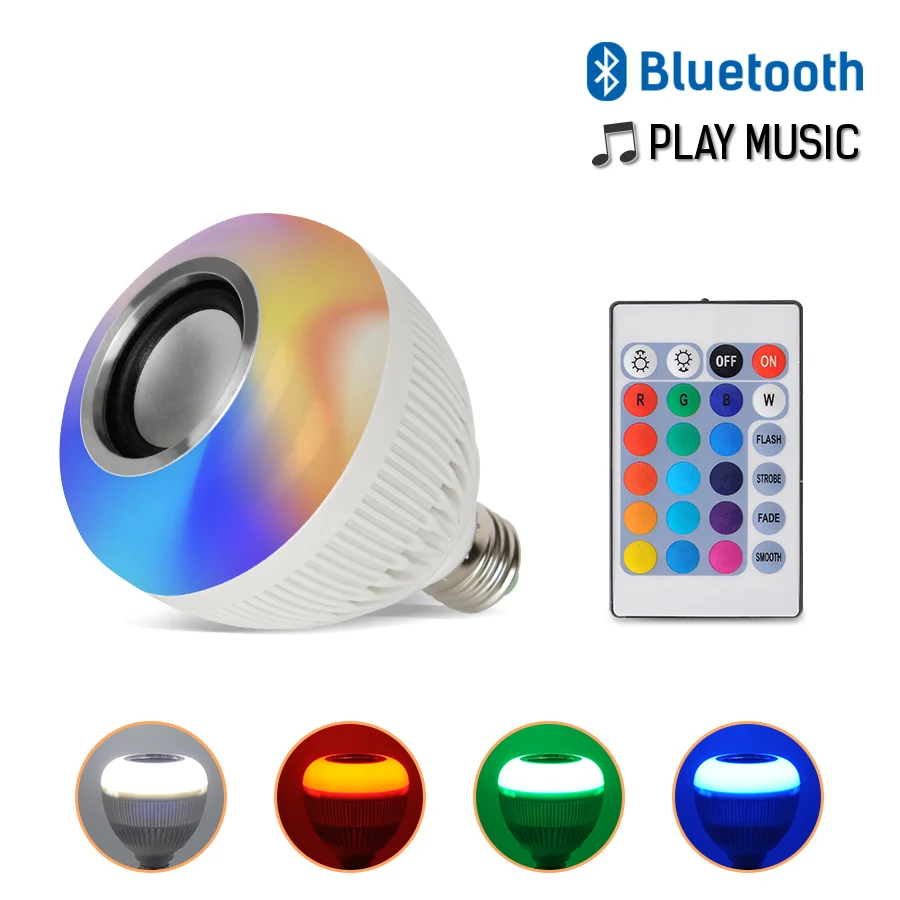 E27 светодиодный Bluetooth пульт дистанционного управления музыкальная лампа RGB 10 Вт