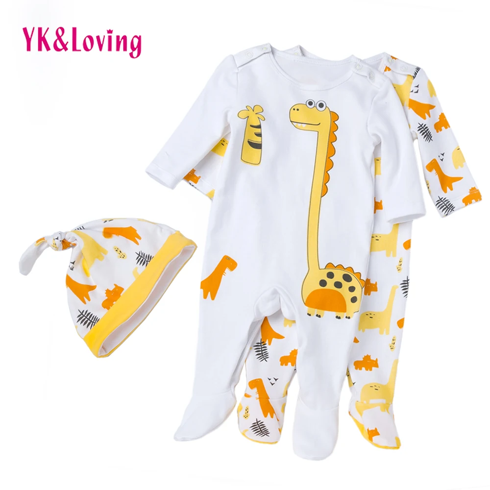 Динозавра детские комбинезоны 2019 для новорожденных футболка мальчиков и девочек