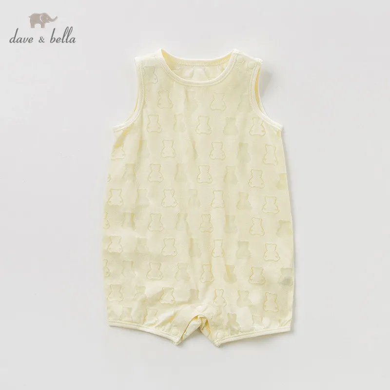 DB11148 Dave bella new born baby girls fashion jumpsuits cute print infant toddler clothes children summer romper 1 piece | Детская
