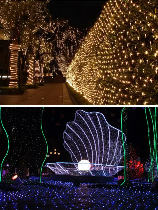 6*4 м 750 LED дерево сетка потолок дом стена Фея струна чистая световая Мерцающая