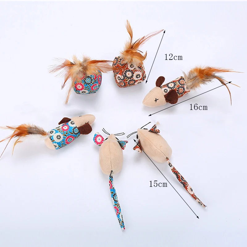 Игрушки для кошек 3 шт./компл. мышка мяч перо скребок игрушка с мятой забавные