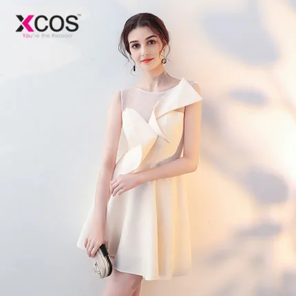 XCOS цвета слоновой кости красные женские модные платья подружки невесты 2019 белые