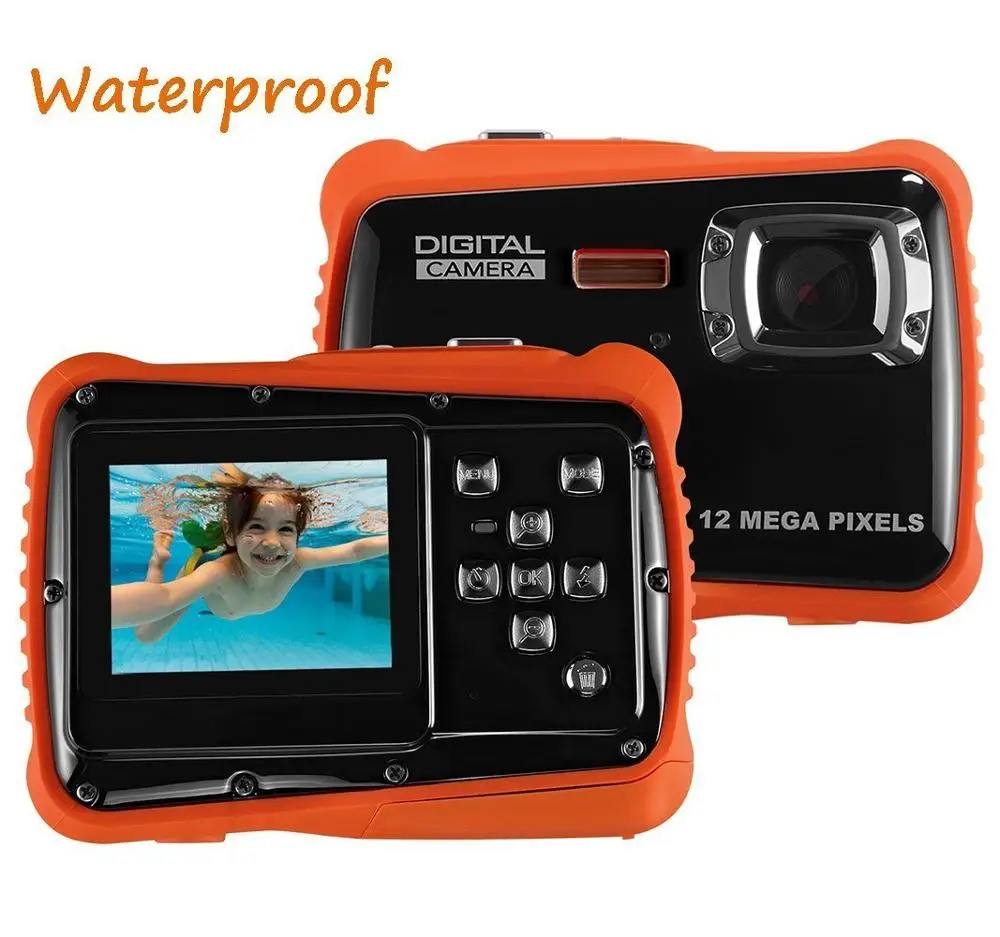 Orange Kids Camera Подводная камера для детей, водонепроницаемая цифровая видеокамера для детей, 3 м, камера для дня рождения, Ультра HD видеокамера, подарок на день рождения - Цвет: Orange Kids Camera