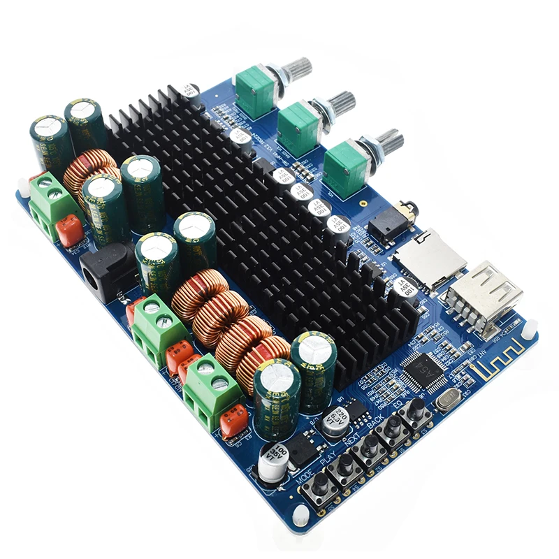 TPA3116 50 Вт + Bluetooth USB TF декодирование 2 1 каналов плата цифрового усилителя мощности