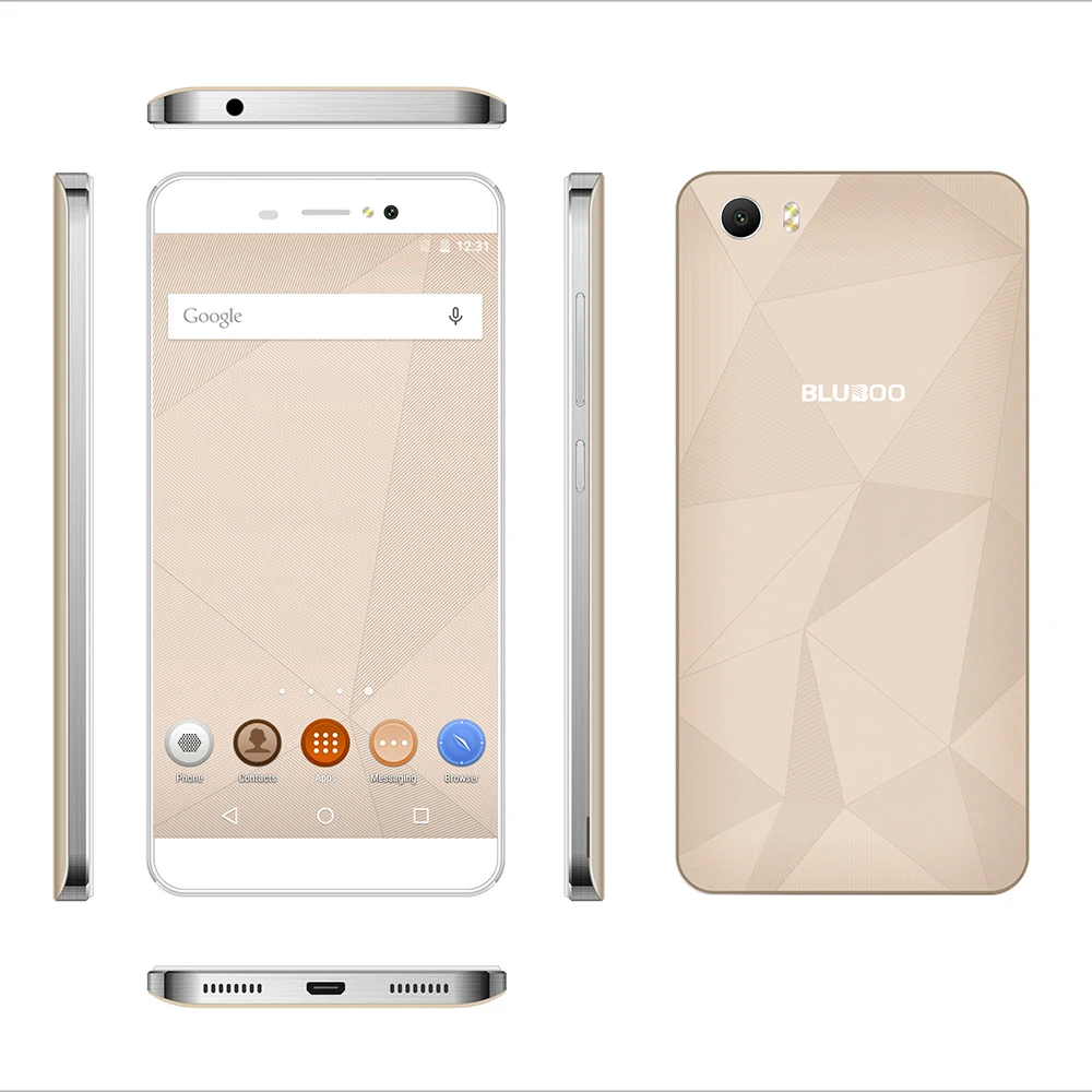Новый Bluboo Пикассо 5.0 &quotHD Смартфон MTK6580 Quad Core 1.3 ГГц 2 ГБ RAM 16 ROM Android 5.1 Dual SIM 8MP WCDMA