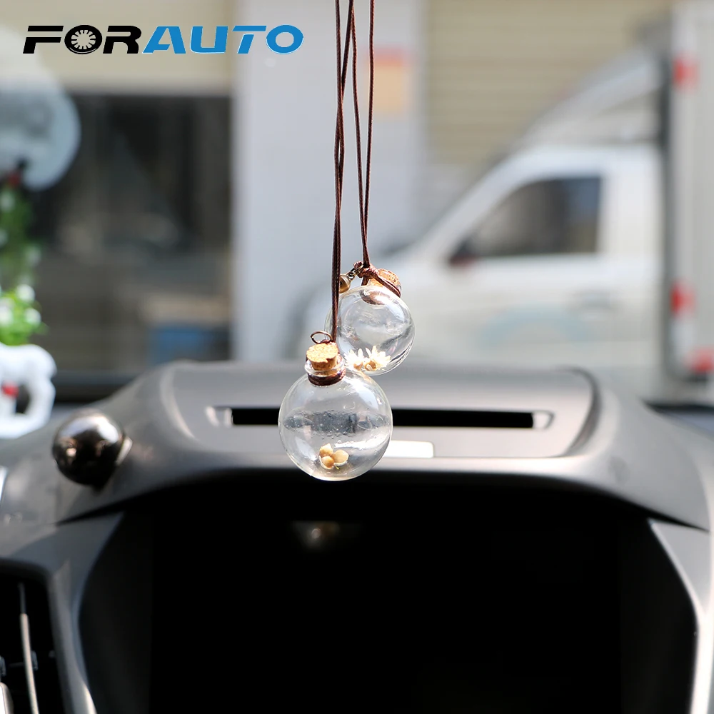 

FORAUTO Car Perfume Bottle Oils Auto Ornament Air Freshener Perfume Pendant for Essential with Flower Car-styling