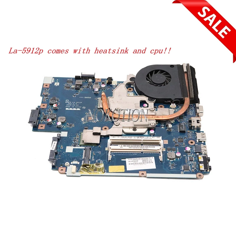 Материнская плата NOKOTION MB. Ptq201001 для ноутбуков Acer Aspire серия 5551 MBPTQ02001 с радиатором и