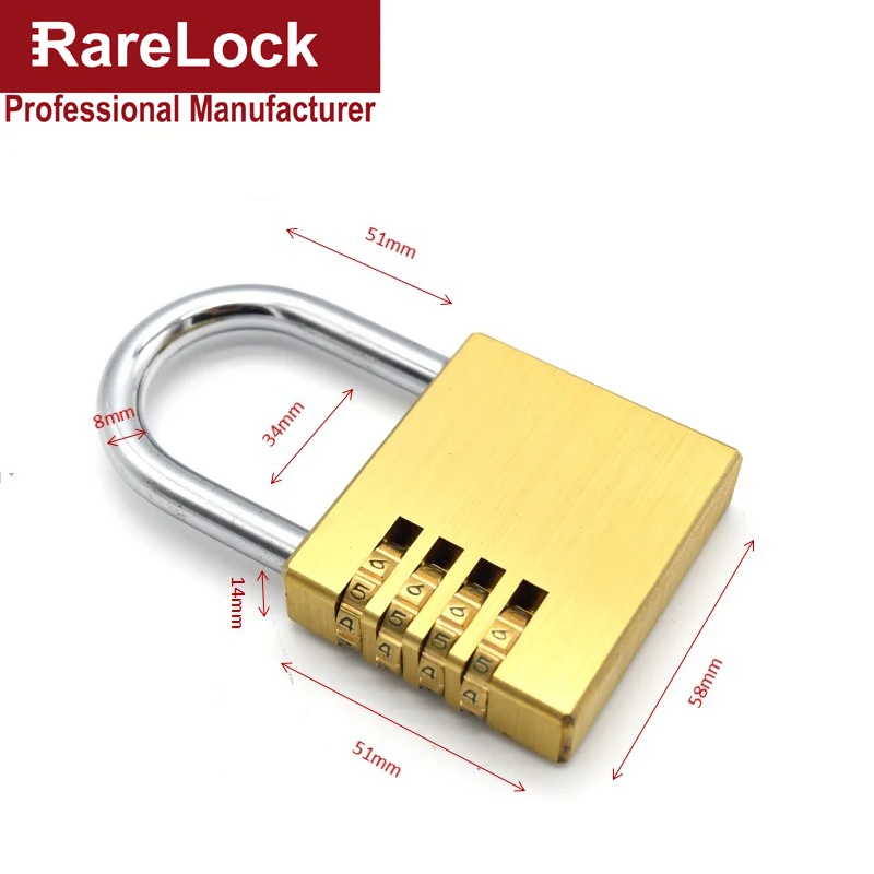 5 шт./лот латунный замок с кодом сбрасываемый Комбинированный Замок для