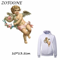 zotoone cute angel flower patch iron on transfer patches for clothing beaded applique baby clothes diy accessory decoration c