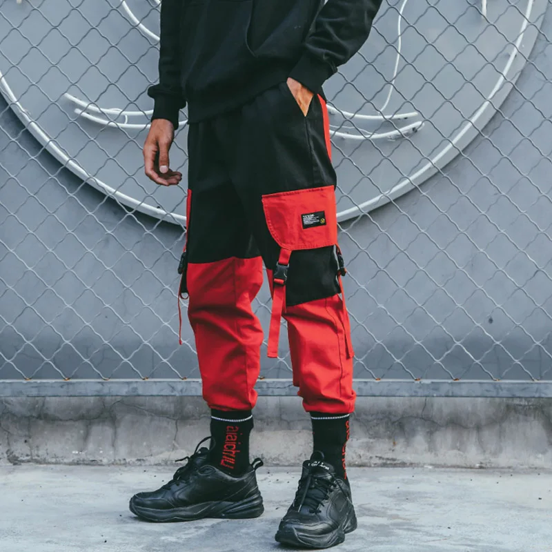 Брюки карго мужские составного кроя с карманами на завязках|pants slacks|casual joggersmens casual