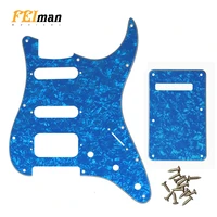 pleroo guitar accessories pickguards with back plate and 11 screws for fender deluxe strat hss 6 strings guitar parts