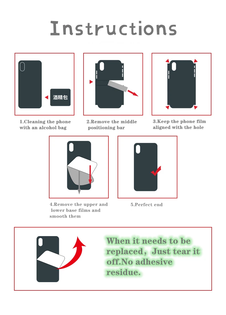 Scratch-resistant Cartoon cute pattern film for iPhone 5 5S 6 6S 7 8 Plus X XR XS Xsmax SE phone case protection |