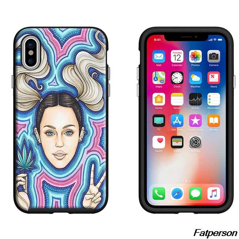 Miley Cyrus черный мягкий силиконовый чехол для телефона из ТПУ Apple iPhone 8 8plus 7 7plus X10 6 6splus