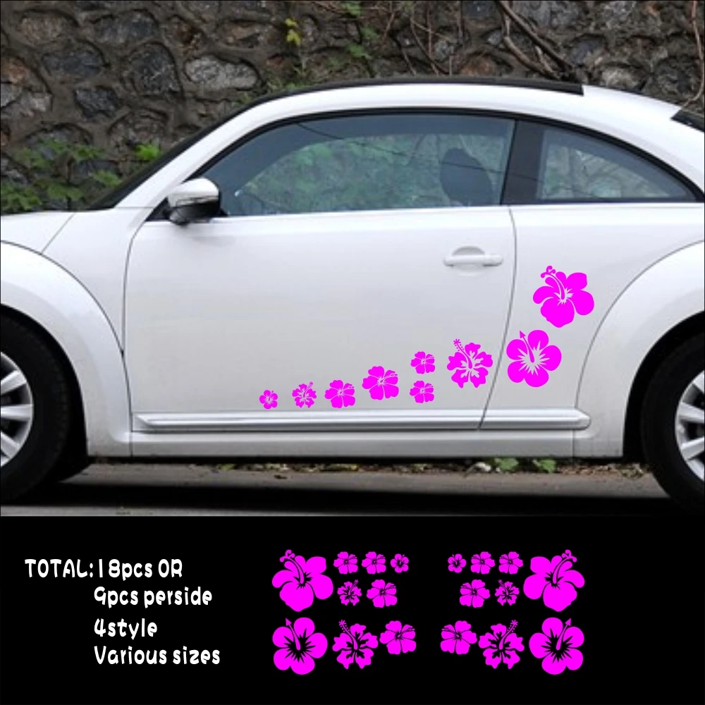 18 шт. виниловые наклейки на боковые двери автомобиля|flower car decal|flower decals for cardecals cars |
