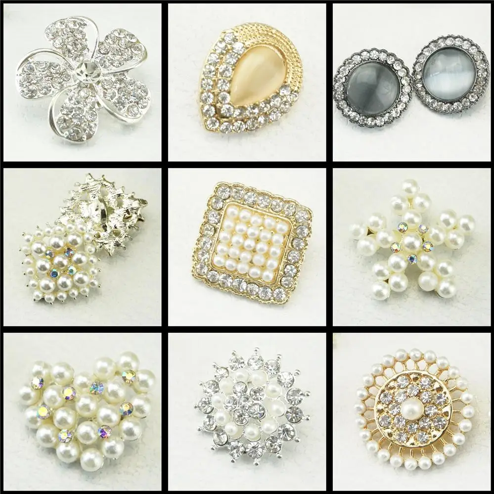 Цветы, покрытые жемчугом украшения Красивые посеребренные искусственные жемчужины прозрачные стеклянные пуговицы, 10Yc785