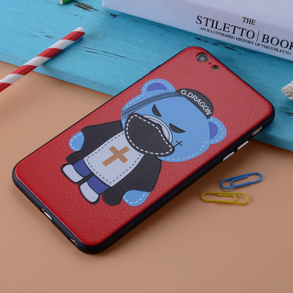 Дергаться Носки с рисунком медведя из мультика чехол для iPhone 6 s синий медведь