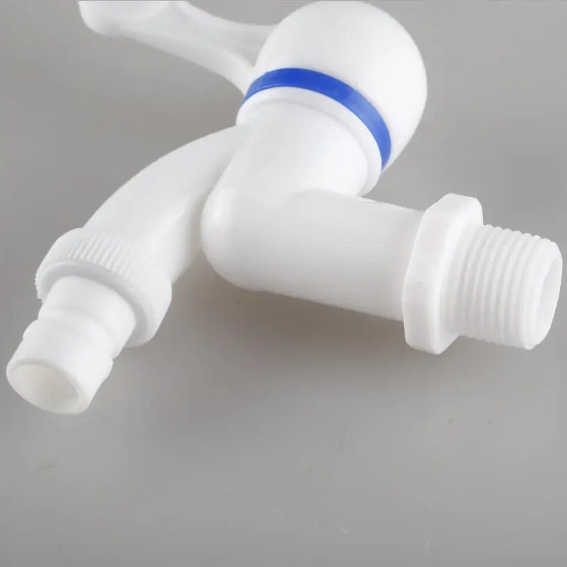 Пластиковый кран pp mini tap male thread white small Bibcock Простая установка стиральная машина