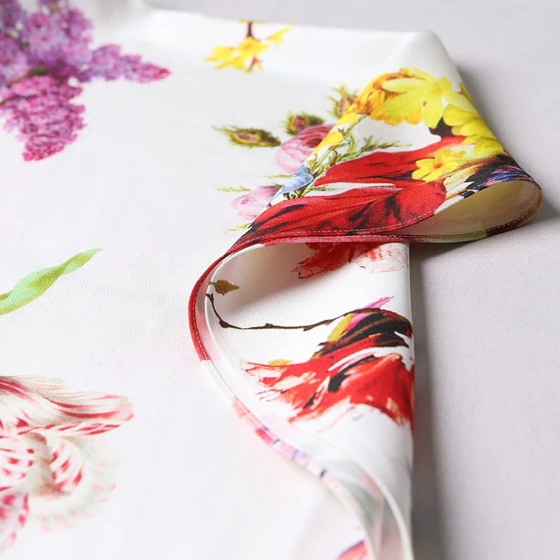 Женская шелковая рубашка VOA Повседневная блузка большого размера 5XL на шнурках с