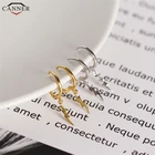 Маленькие золотые серьги-кольца CANNER из стерлингового серебра 925 пробы, круглые серьги для женщин и девушек, в стиле панк, с молнией, фонарик, H50