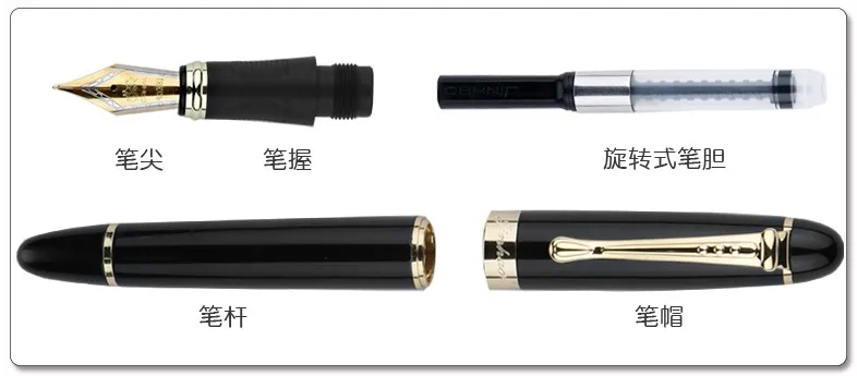 Jinhao X450 классический толстый корпус 1,0 мм изгиб перо каллиграфия ручка Высокое качество Металл перьевая ручка Роскошные чернила подарочные ручки для письма