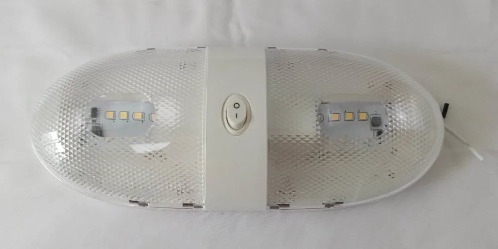 

12V LED Double Dome Light Ceiling Fixture 340LM Natural White RV Camper Trailer Marine Motorhome