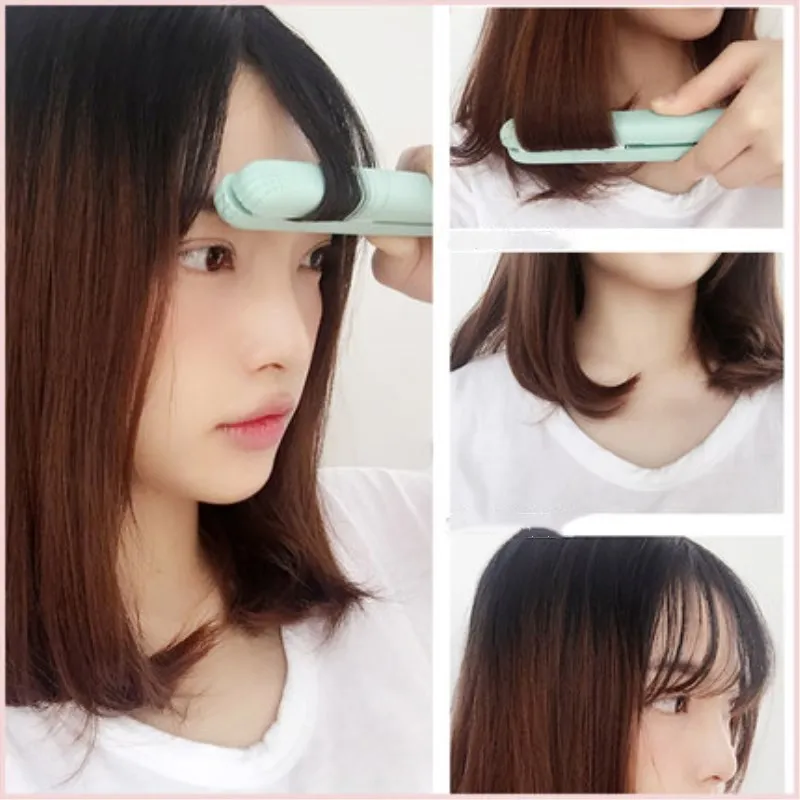 2 в 1 Мини Портативный волосы щипцы для завивки волос выпрямитель Пряжка челки