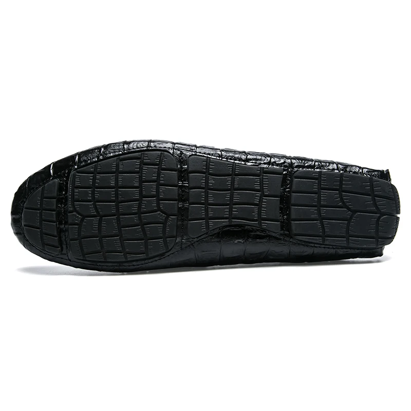 

Hot Sale Loafers Mens Fashion Crocodile Embossed Boats Shoes Slip-On Breathable Soft Moccasins Gommino Driving Shoes Men Zapatos