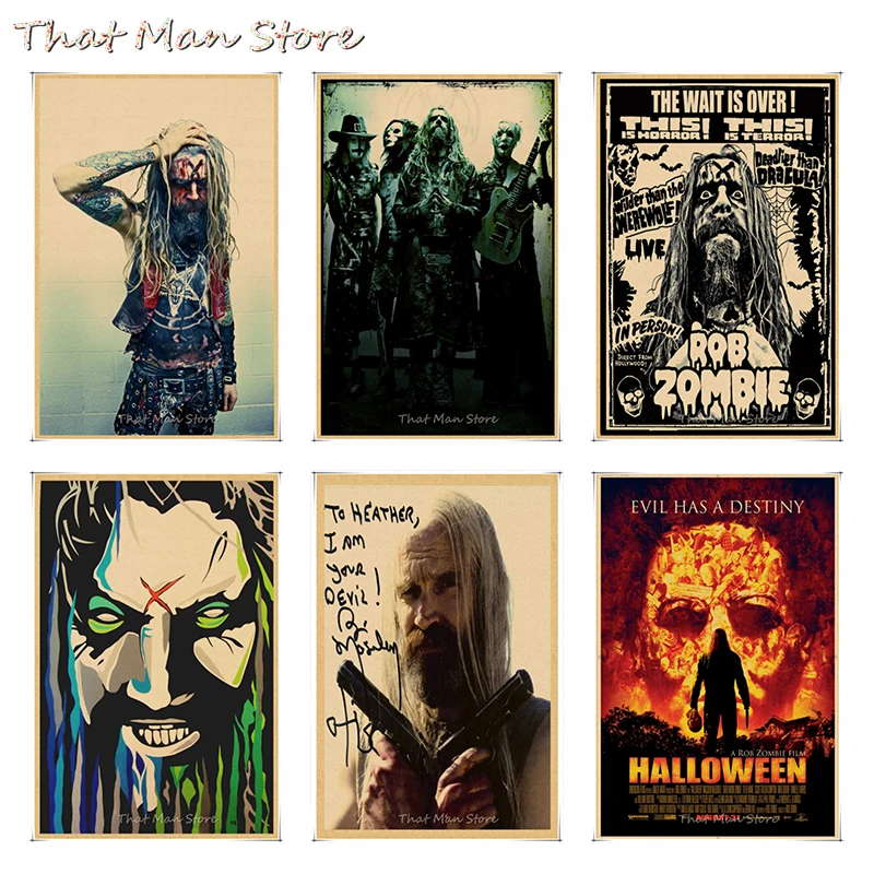 Rob Zombie винтажная Ретро рок группа музыкальная гитара матовая крафт бумага