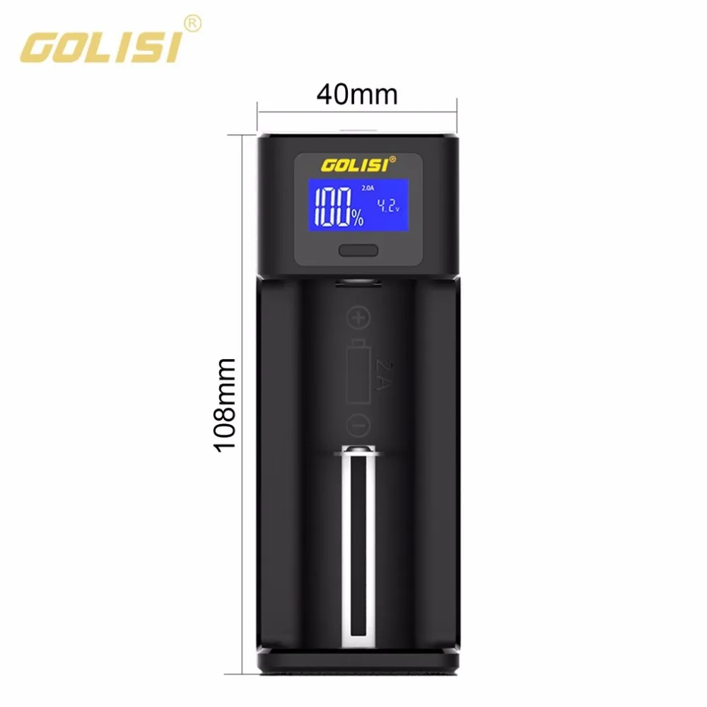 Golisi i1 умное зарядное устройство с ЖК-дисплеем зарядное устройство для аккумуляторов 2A Быстрая зарядка для 18650 21700 26650 Ni-MH Ni-cd батареи
