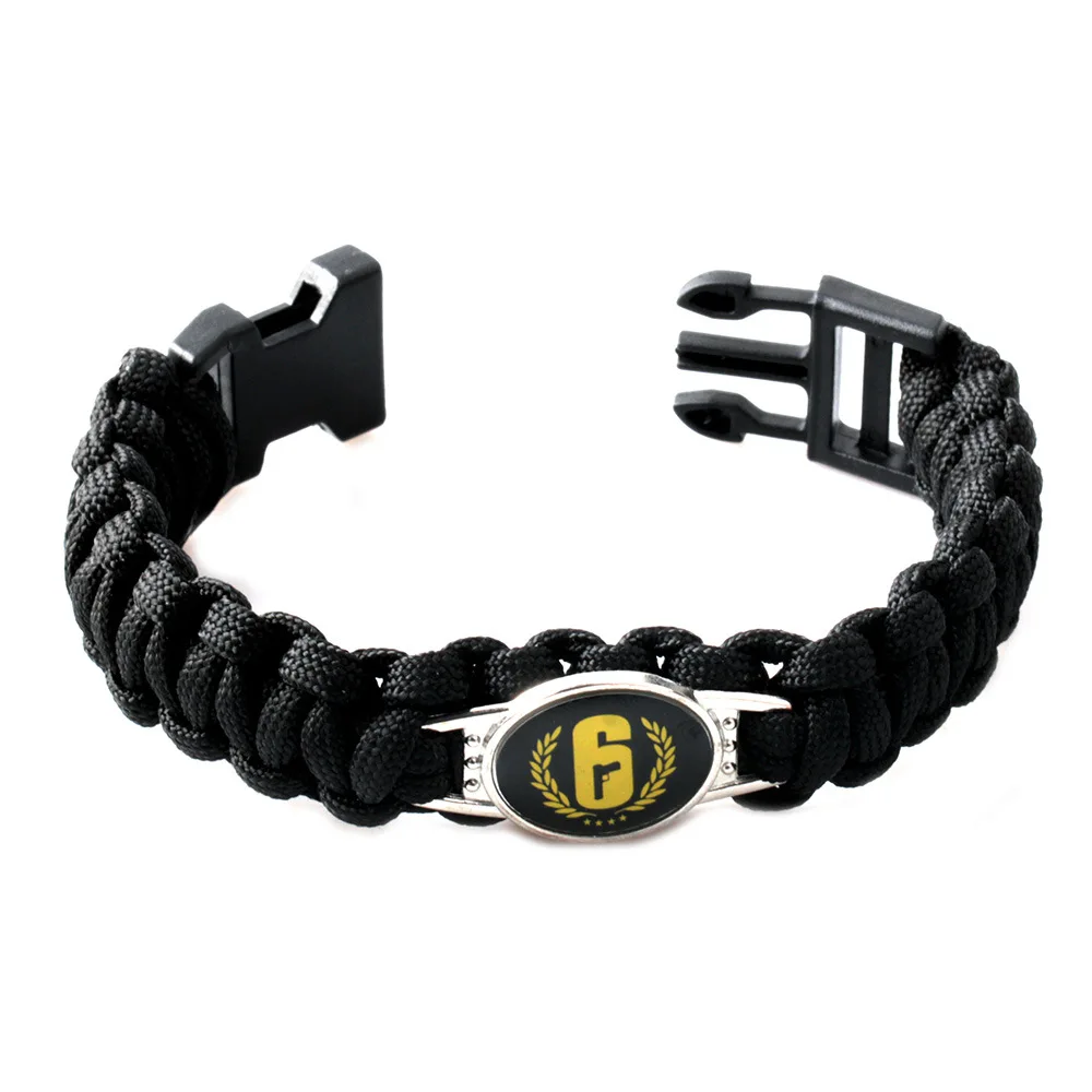 Games Rainbow Six Siege Leather Bracelets for Men Women 6 Logo Bracelet Cosplay Braclet Anime Mens Jewelry Pulseras Dropshipping | Украшения