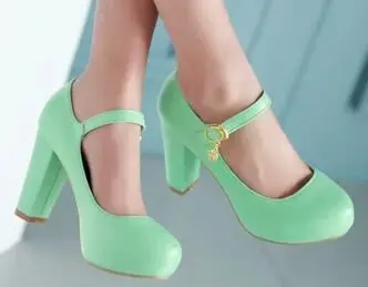 2015 дамские весенние туфли с застежкой на устойчивом каблуке большие размеры 42 43