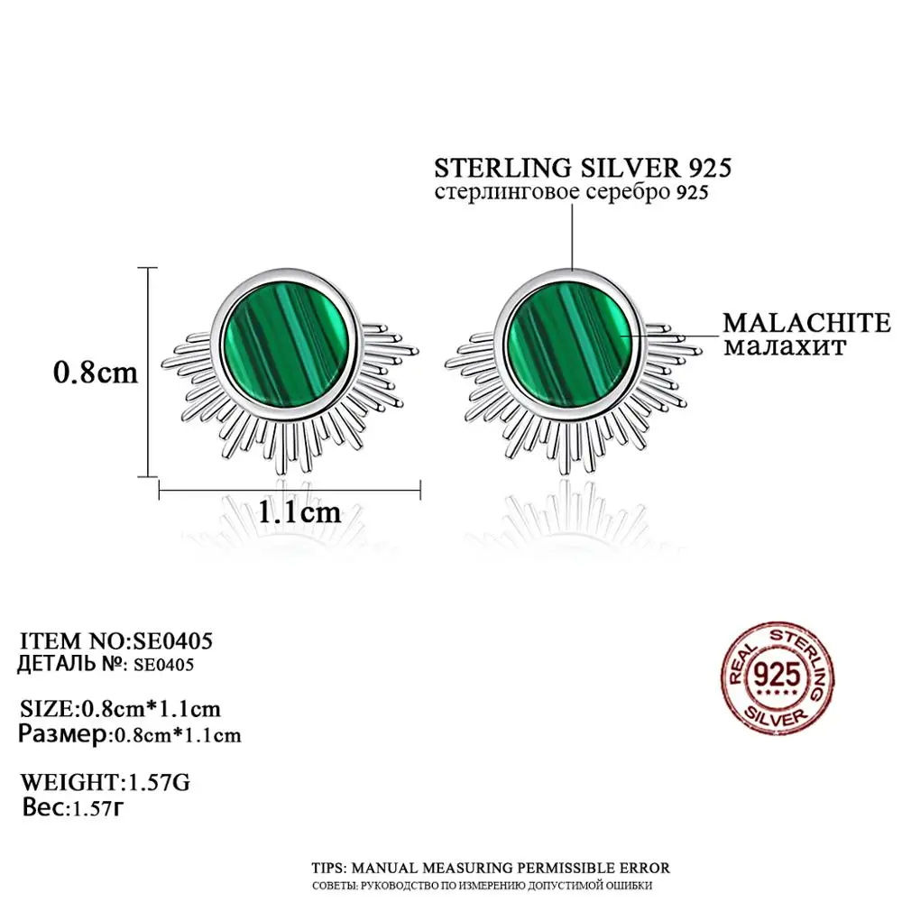 CZCITY Round Turquoise Stud Earrings for Women Anniversary Fine Jewelry 925 Sterling Silver Boucle D'Oreille Femme Gifts SE0405 |