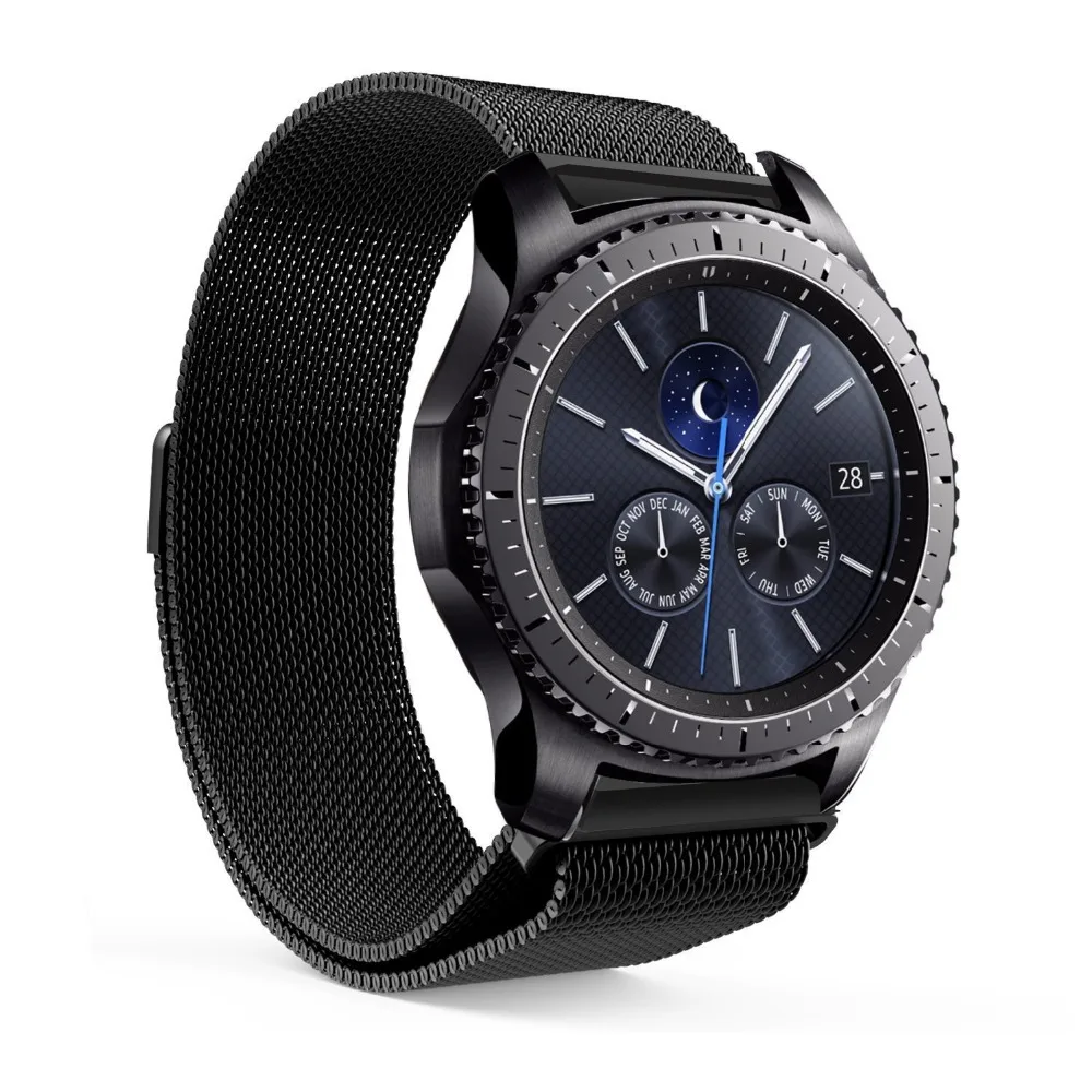 WA128 Ремешки для наручных часов из нержавеющей стали Gear S3 Frontier ремешок Миланский