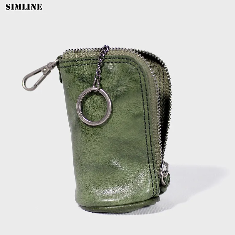 SIMLINE пояса из натуральной кожи ключ бумажник для мужчин Винтаж ручной работы