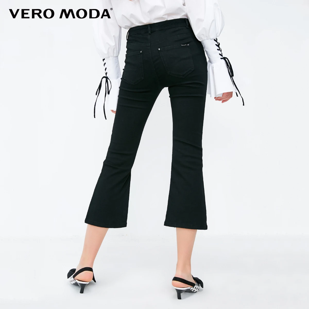 Vero Moda джинсы капри со вставкой из кружева со средней талией джинсовые брюки женские | 31836I502