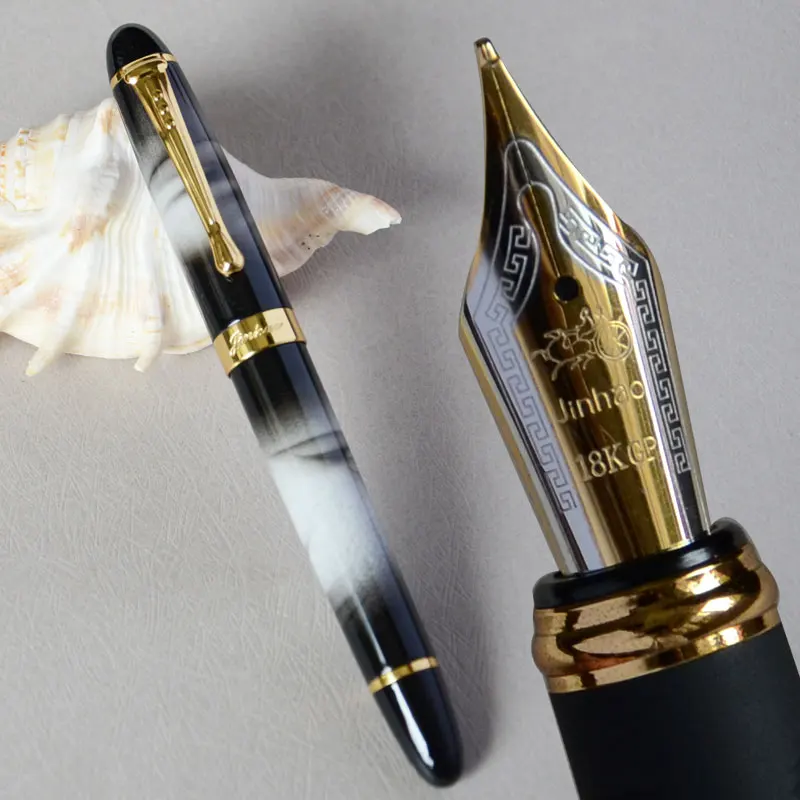 Pen as picture show JINHAO X450 перо с широким основанием авторучка черная с белые полоски и другие цвета на выбор - Цвет: Pen as picture show