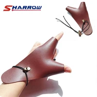 1 piece archery finger guard protect finger protection tool leather left hand protection brown archery accessory