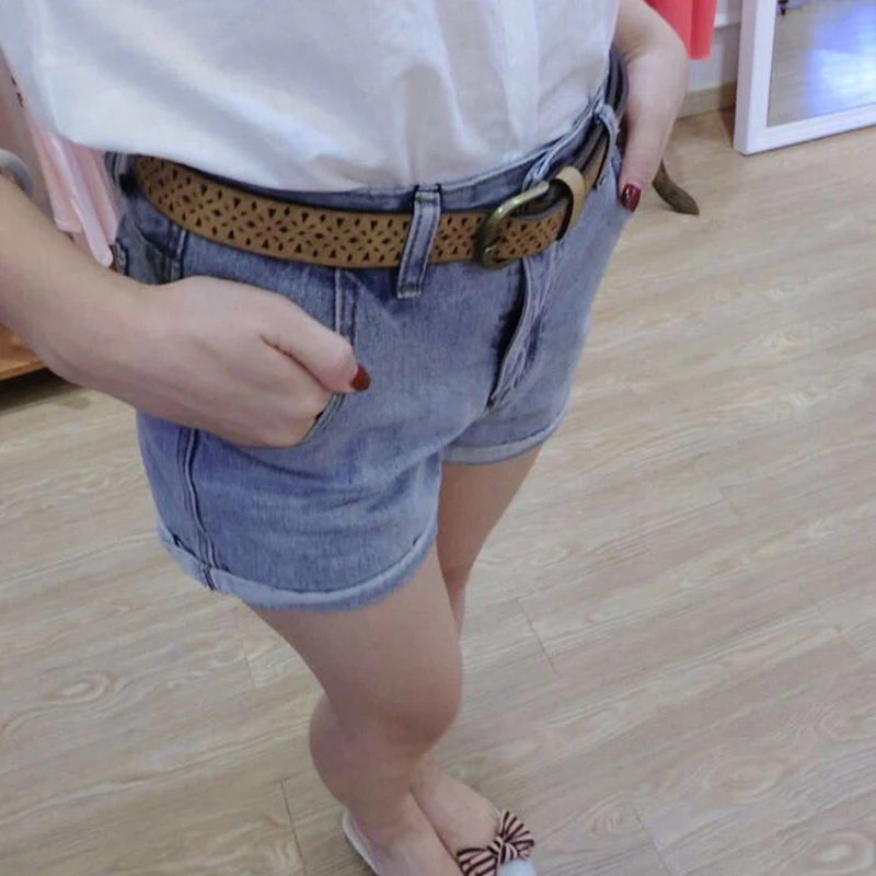 HIMUNU 2016 НОВАЯ Мода Искусственной Кожи Женщин Пояса выдолбленные Тип D Пряжкой