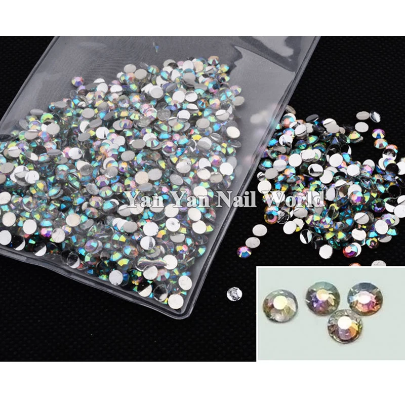 1000 шт./упак. кристалл AB Стразы 3D очарование блеск страз с плоской задней нейл арта