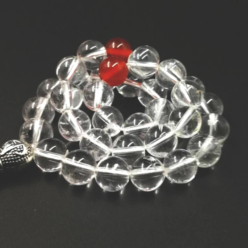 Tasbih белый прозрачный кристалл с красными агатами кисточка стиль Кристалл Цвет