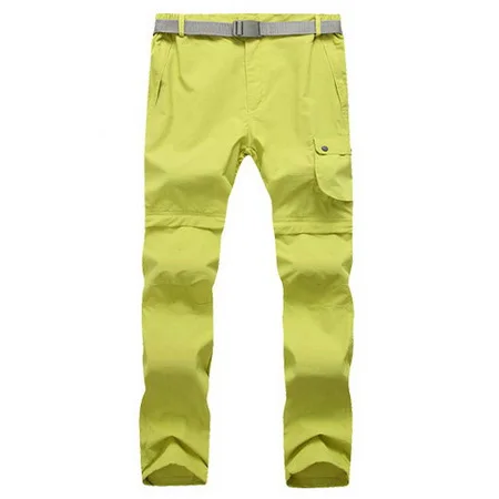 yellow LoClimb женские съемные анти-УФ походные брюки женские летние водонепроницаемые уличные спортивные брюки треккинговые Короткие Брюки с карманами, AW089 - Цвет: yellow