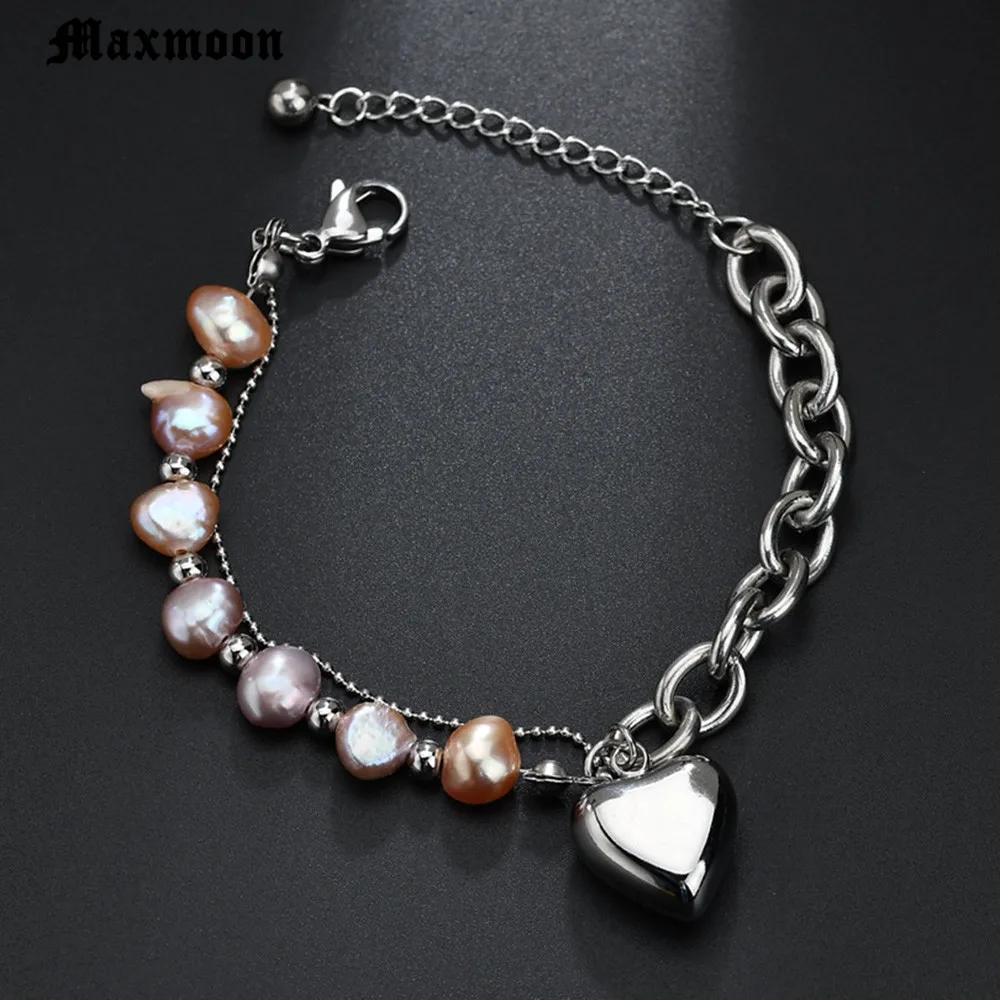 Maxmoon новые милые и имитация жемчуга бусины модная нержавеющая Подвеска для