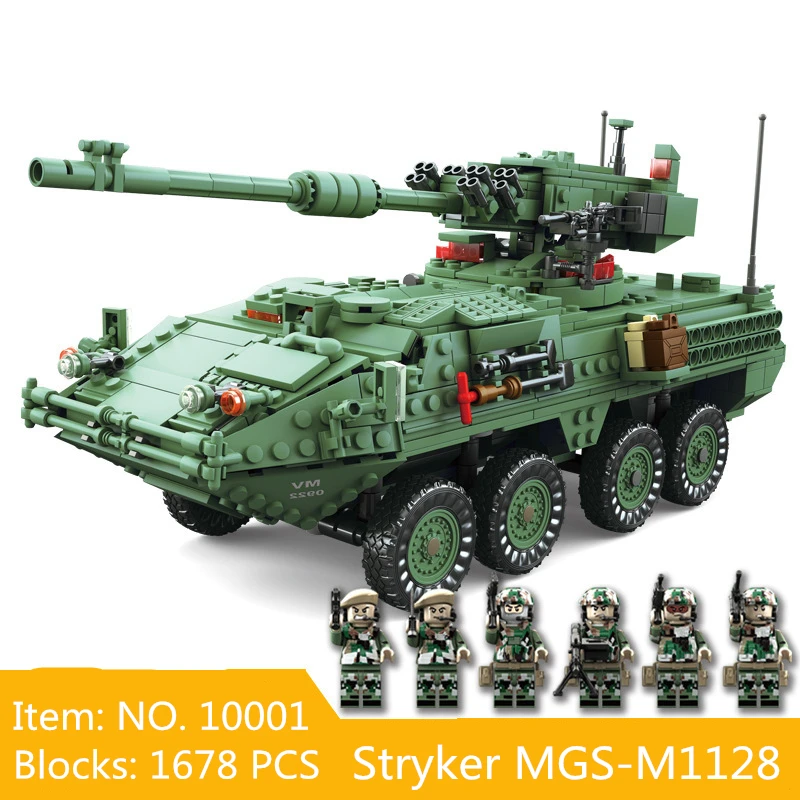 1672 шт Строительные блоки Stryker модель бронированного автомобиля блок военный Ww2