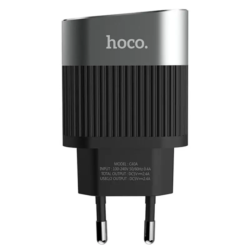 HOCO C40A зарядное устройство для телефона, двойное USB дорожное настенное зарядное устройство, цифровой дисплей, штепсельный адаптер для мобильного телефона, зарядка для телефона планшета