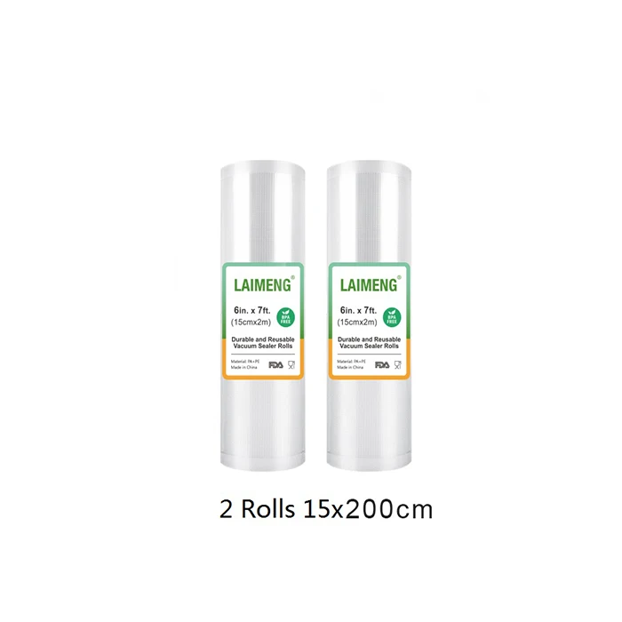 2R 15-200cm LAIMENG вакуумные упаковочные пакеты для вакуумного упаковщика Sous Vide, 2 рулона, вакуумные упаковочные пакеты, пищевая сумка для хранения продуктов R131 - Цвет: 2R 15-200cm