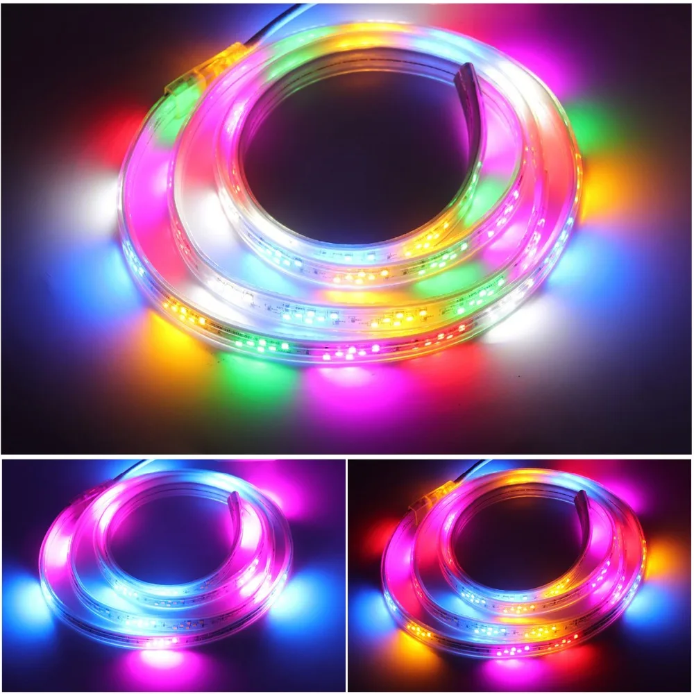 Светодиодный светильник полосы 2835 RGB лента SMD светодиодный ленты 144 s/M AC220V гибкая с