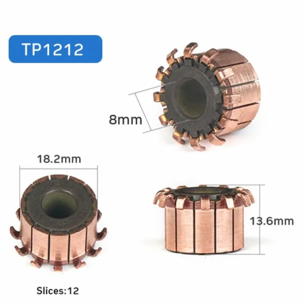 8x18.2x13.6mm TUNGFULL 15x6,35x10 мм 2 шт. медный стержень генератора коллектора двигателя микро-просверленные тонны коллектор для арматуры Реверсивный инструмент - Цвет: 8x18.2x13.6mm