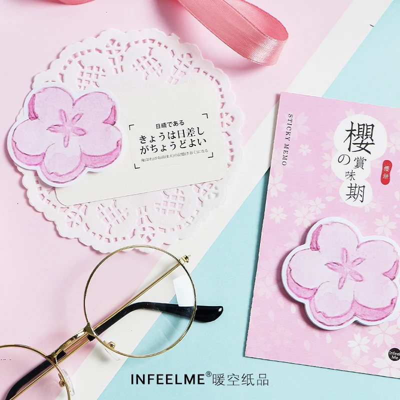 Infeel. me Sakura sticky Блокнот для заметок бумажных сообщений|Блокноты| |